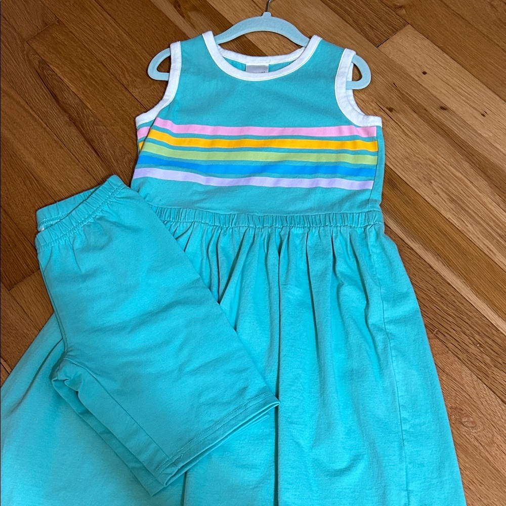 Hanna Andersson dress and shorts. Size 130
